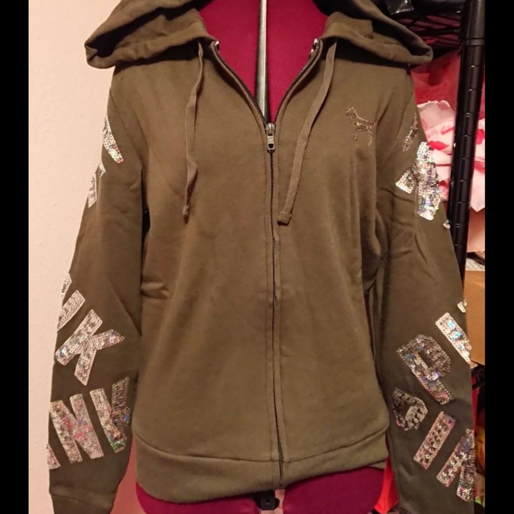 Pink bling perfect full zip (S) NWOT
